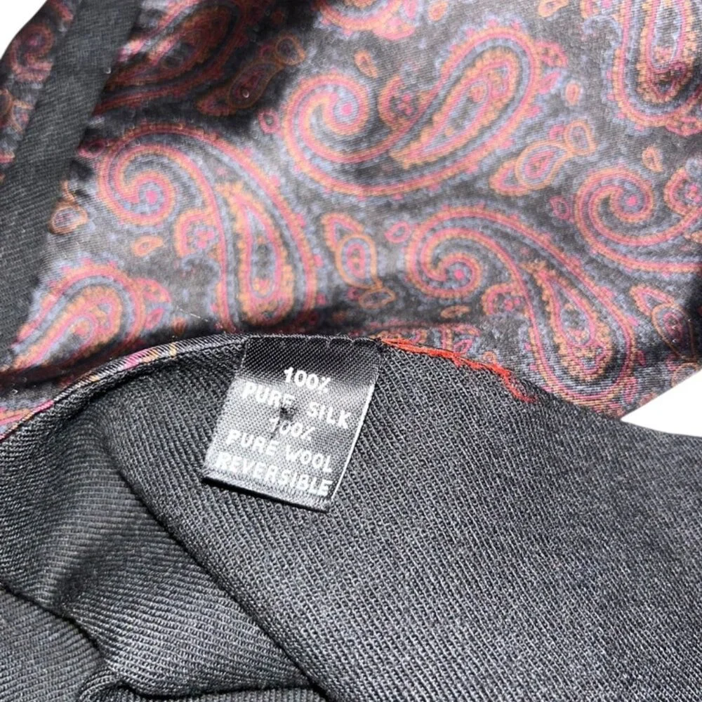 Paisley burgundy SILK ITALY PAISLEY dbl faced reversible unisex mens scarf